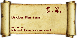 Droba Mariann névjegykártya