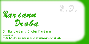 mariann droba business card